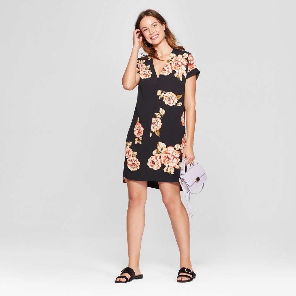 Floral Print Short Sleeve Dress